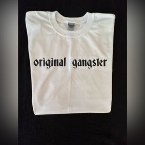 💜NWOT Custom Made T-shirt Original Gangster Print.